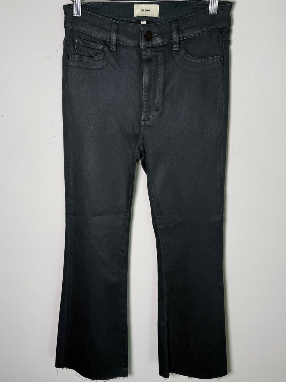 DL1961 Bridget Boot High Rise InstaSculpt Crop Jeans Deep Pine Sz 27 Tencel